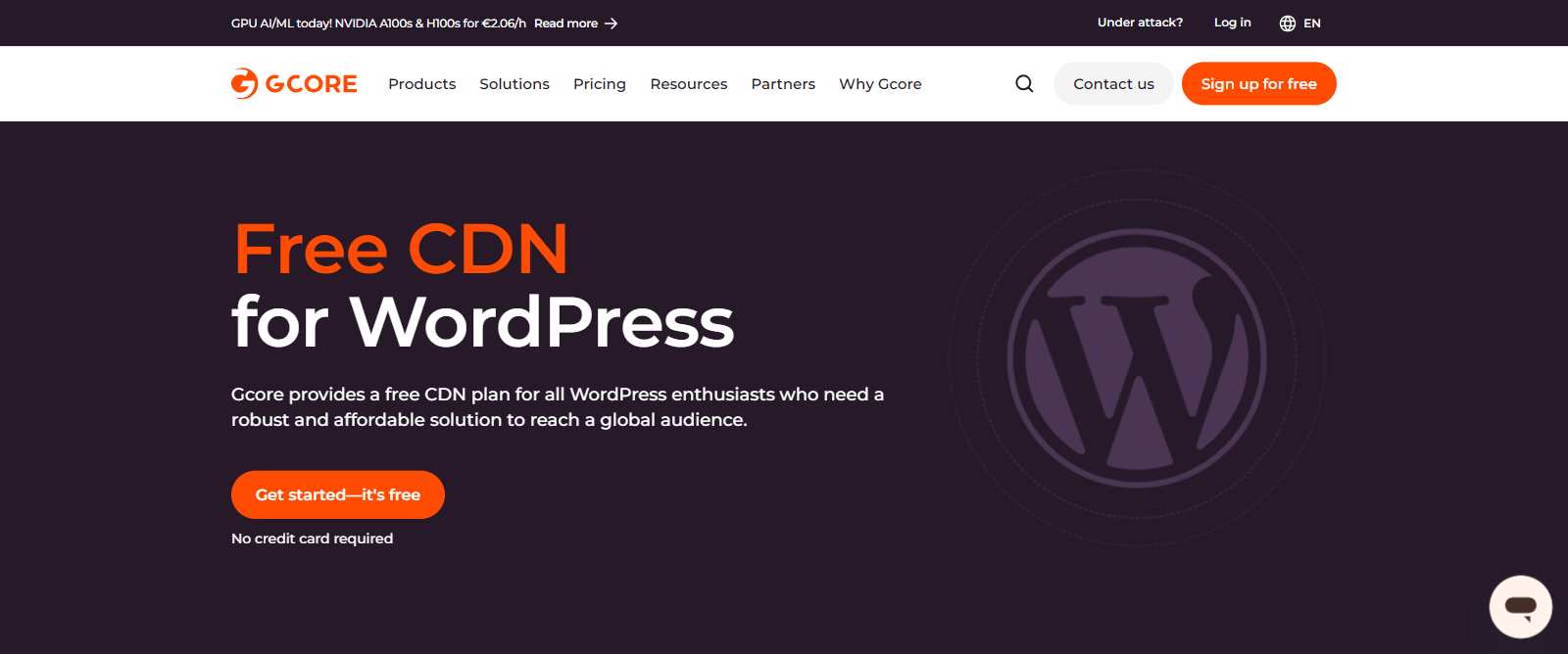 the gcore wordpress cdn lp